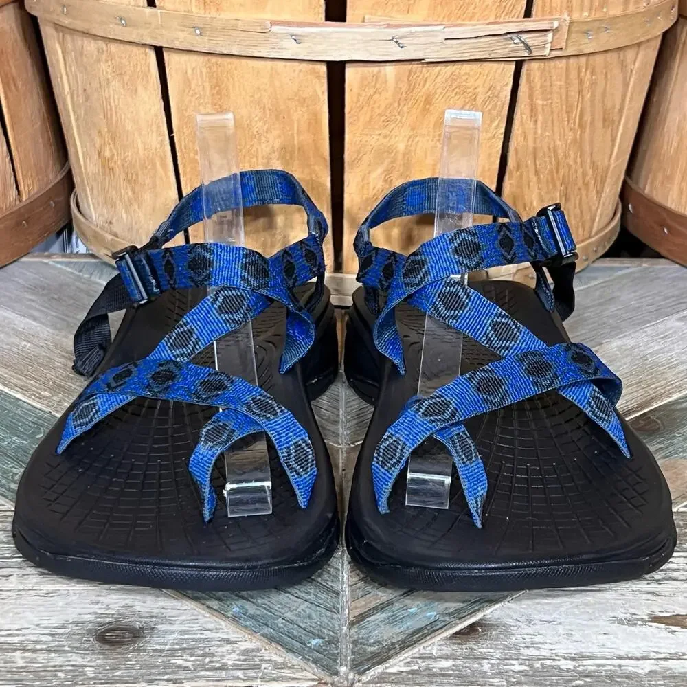 Chaco Z/2 EcoTread Blue Black Tribal Abstract Rafting Hiking Sandals Men Size 13